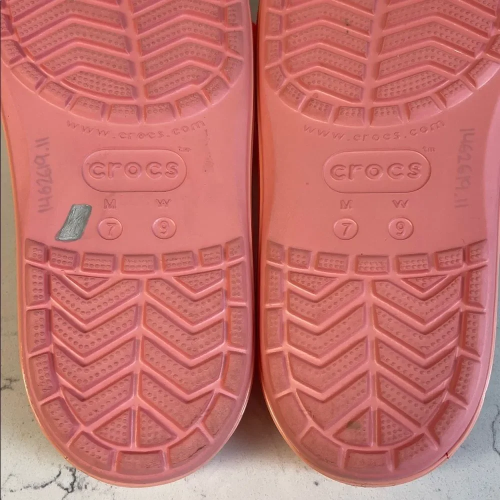 Crocs Crocband™ Platform Vivid Blooms Slide Women's Pink Floral Sandals Size 9